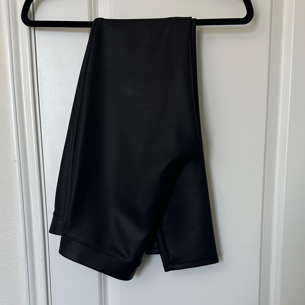 Express Metallic Faux Leather Black Regular Rise Leggings